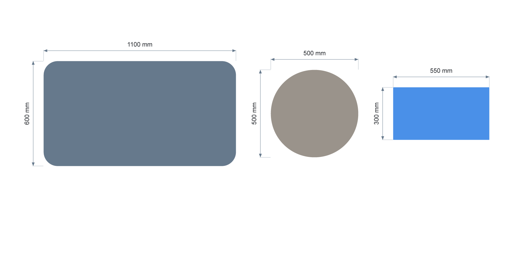 A sign drawing with Setout's dimensions on it: the real sizes written on the artwork at the working scale.