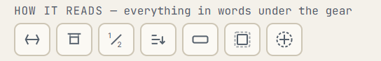 The seven How-it-reads icon buttons